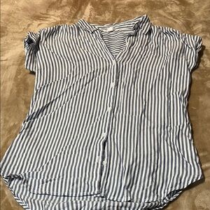 Beach lunch lounge Blue Striped Women's Top